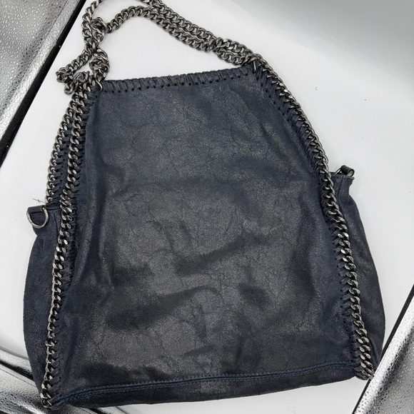 Falabella inspired Blue‎ Sparkle Shoulder Bag Chain and Slouchy Shape - Picture 1 of 6